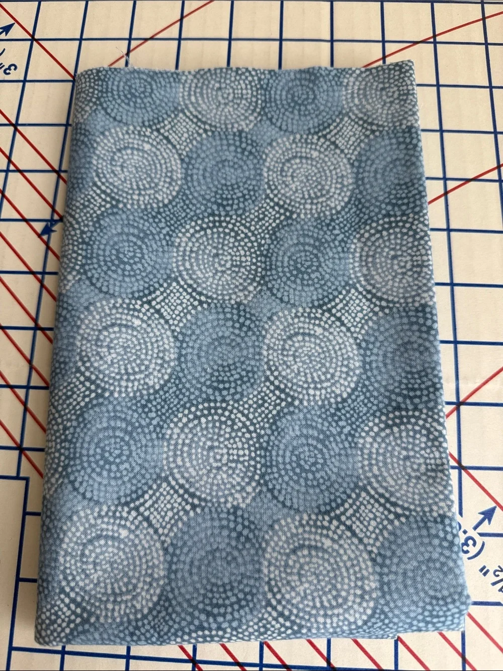 Blue Geometric Dotted Circle Cotton Fabric 1 Yard x 44